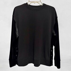 Athleta Black Retroplush Velvet Crewneck Oversized Sweatshirt 466916 Size S